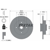 Bremsscheibe TEXTAR 92305403 hinten, voll, 1 Stück von Textar