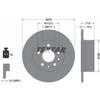 Bremsscheibe TEXTAR 92032600 hinten, voll, 1 Stück von Textar