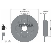 Bremsscheibe TEXTAR 92103303 hinten, voll, 1 Stück von Textar