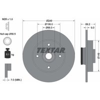 Bremsscheibe TEXTAR 92202103 hinten, voll, 1 Stück von Textar