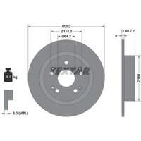 Bremsscheibe TEXTAR 92204300 hinten, voll, 1 Stück von Textar