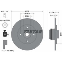 Bremsscheibe TEXTAR 92231700 hinten, voll, 1 Stück von Textar