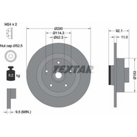 Bremsscheibe TEXTAR 92254100 hinten, voll, 1 Stück von Textar