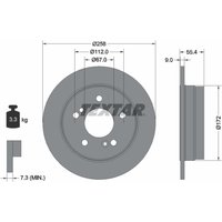 Bremsscheibe TEXTAR 92059503 hinten, voll, 1 Stück von Textar