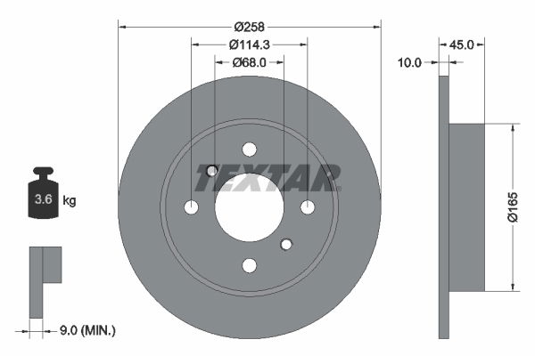 Bremsscheibe Hinterachse Textar 92056400 von Textar