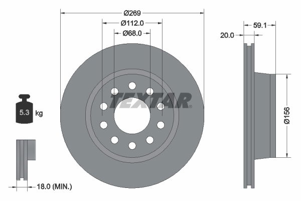 Bremsscheibe Hinterachse Textar 92068400 von Textar