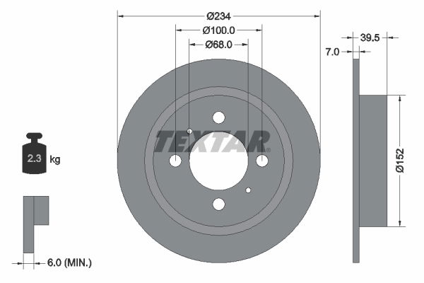 Bremsscheibe Hinterachse Textar 92080000 von Textar