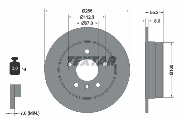 Bremsscheibe Hinterachse Textar 92099703 von Textar