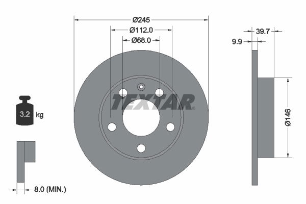 Bremsscheibe Hinterachse Textar 92106203 von Textar