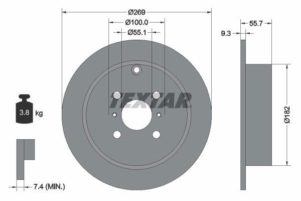 Bremsscheibe Hinterachse Textar 92126203 von Textar