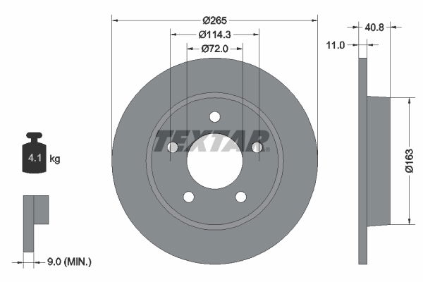 Bremsscheibe Hinterachse Textar 92130500 von Textar