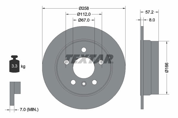 Bremsscheibe Hinterachse Textar 92132103 von Textar