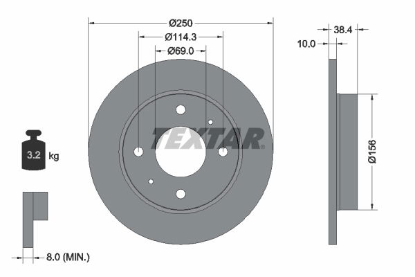 Bremsscheibe Hinterachse Textar 92134903 von Textar