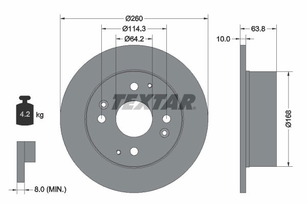 Bremsscheibe Hinterachse Textar 92138600 von Textar