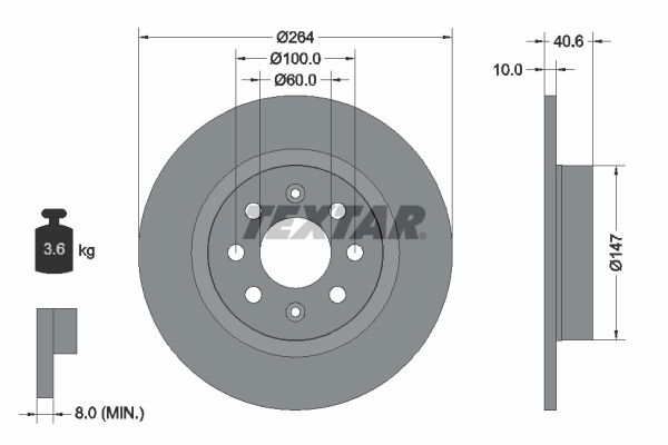 Bremsscheibe Hinterachse Textar 92145903 von Textar