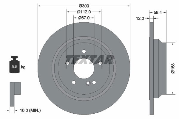 Bremsscheibe Hinterachse Textar 92176503 von Textar