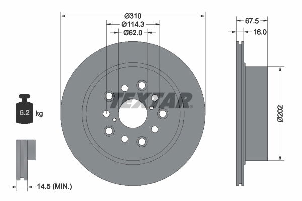 Bremsscheibe Hinterachse Textar 92185703 von Textar