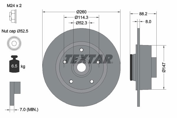 Bremsscheibe Hinterachse Textar 92195903 von Textar