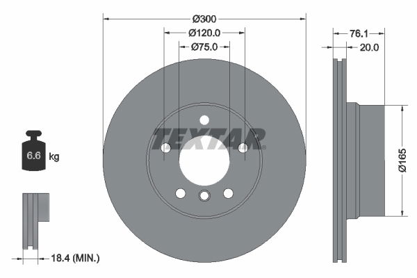 Bremsscheibe Hinterachse Textar 92199503 von Textar