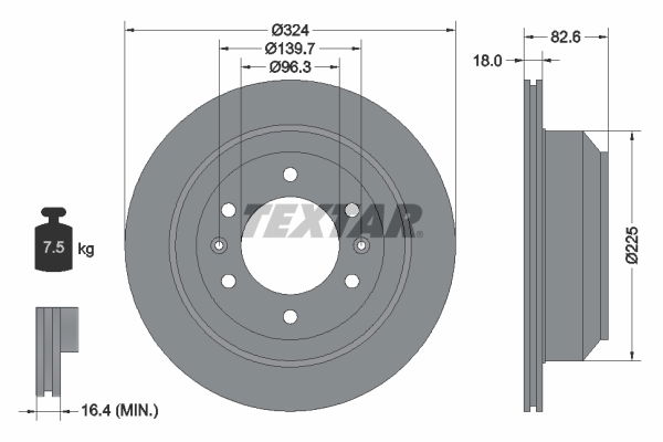 Bremsscheibe Hinterachse Textar 92203900 von Textar