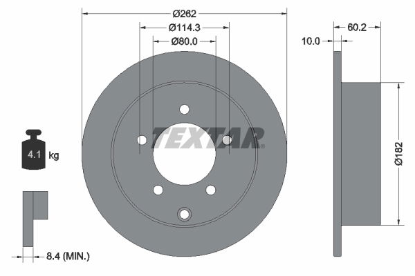 Bremsscheibe Hinterachse Textar 92227403 von Textar