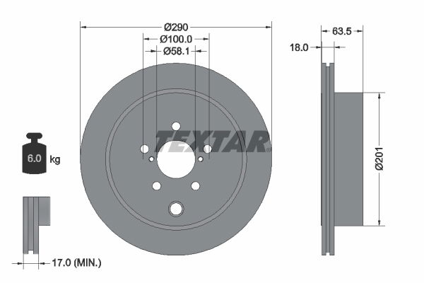 Bremsscheibe Hinterachse Textar 92270903 von Textar