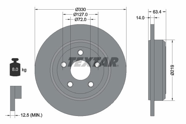 Bremsscheibe Hinterachse Textar 92274703 von Textar