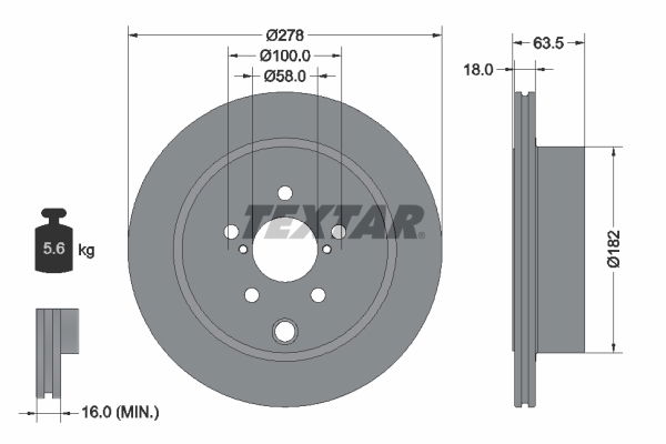 Bremsscheibe Hinterachse Textar 92278503 von Textar