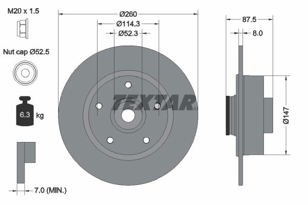 Bremsscheibe Hinterachse Textar 92295203 von Textar