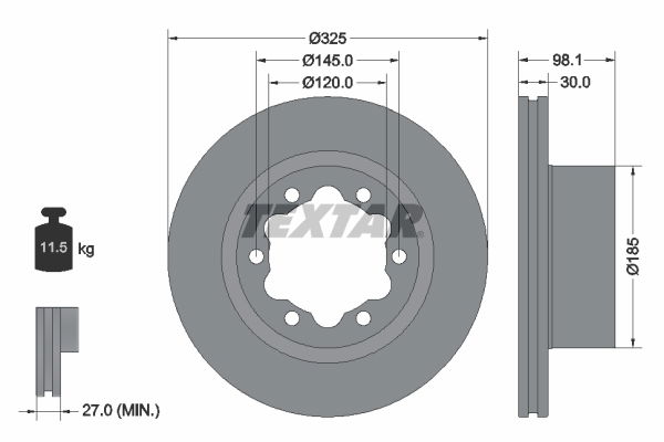 Bremsscheibe Hinterachse Textar 92305803 von Textar