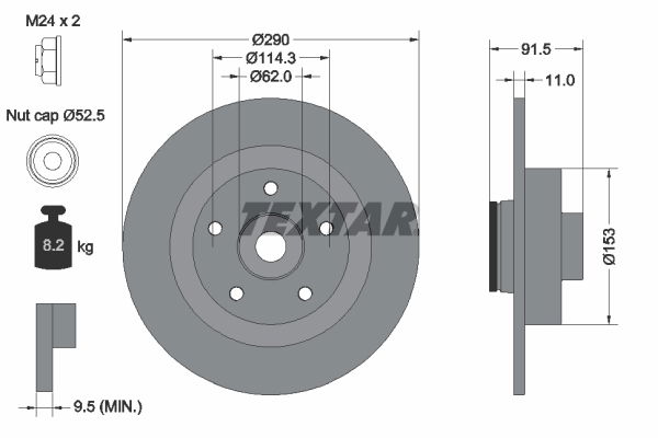 Bremsscheibe Hinterachse Textar 92317603 von Textar