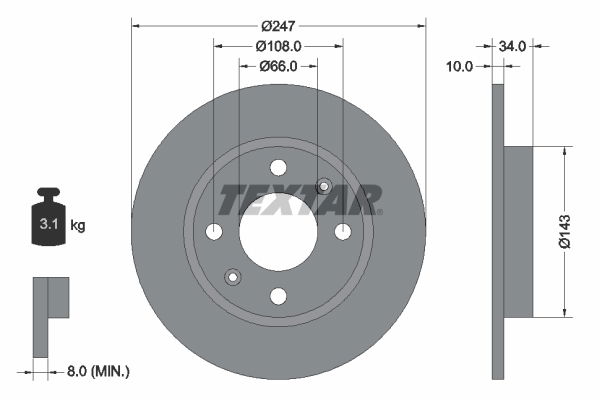 Bremsscheibe Textar 92029803 von Textar