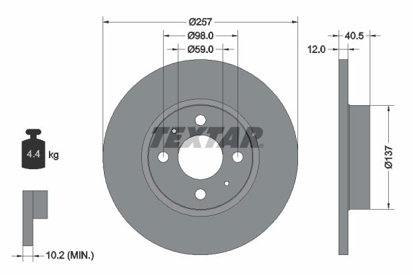 Bremsscheibe Textar 92236703 von Textar