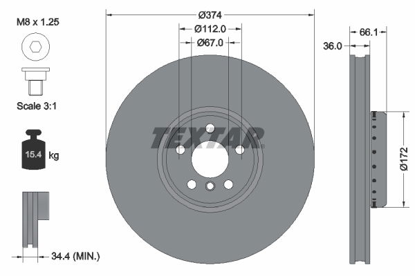 Bremsscheibe Textar 92290325 von Textar