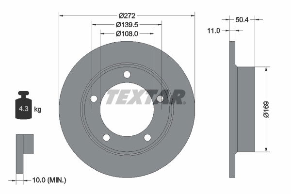 Bremsscheibe Vorderachse Textar 92019900 von Textar