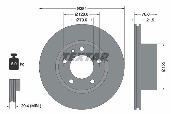 Bremsscheibe Vorderachse Textar 92022300 von Textar