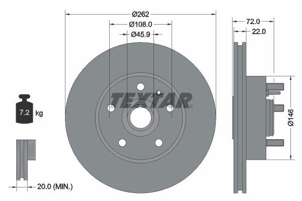 Bremsscheibe Vorderachse Textar 92031300 von Textar