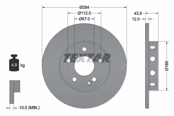 Bremsscheibe Vorderachse Textar 92059303 von Textar