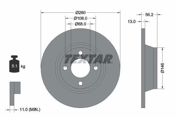 Bremsscheibe Vorderachse Textar 92060400 von Textar