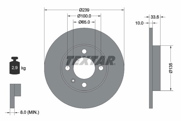 Bremsscheibe Vorderachse Textar 92071903 von Textar