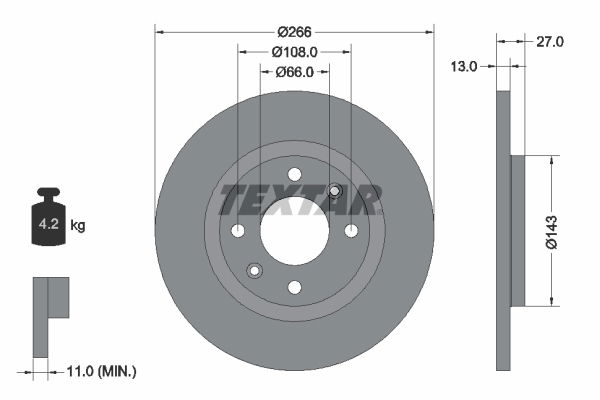 Bremsscheibe Vorderachse Textar 92089103 von Textar