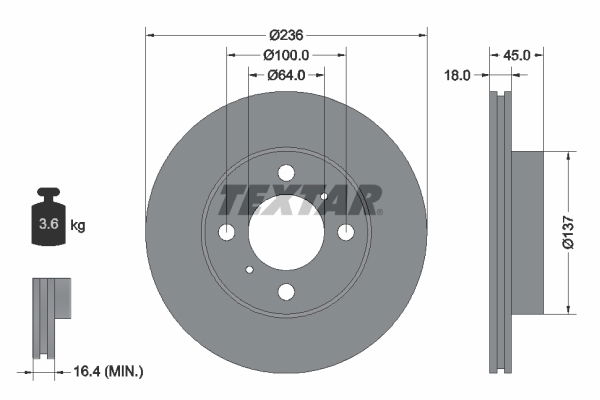 Bremsscheibe Vorderachse Textar 92089400 von Textar