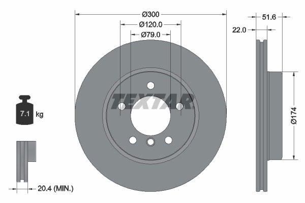 Bremsscheibe Vorderachse Textar 92097205 von Textar