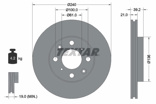 Bremsscheibe Vorderachse Textar 92110300 von Textar