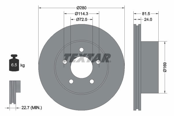 Bremsscheibe Vorderachse Textar 92113500 von Textar