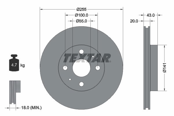 Bremsscheibe Vorderachse Textar 92115603 von Textar