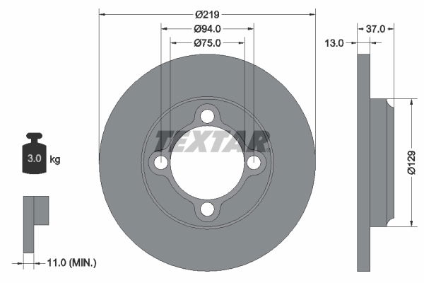 Bremsscheibe Vorderachse Textar 92116900 von Textar