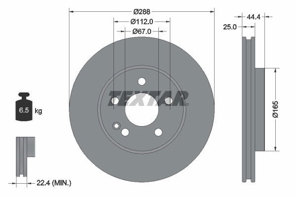 Bremsscheibe Vorderachse Textar 92132005 von Textar