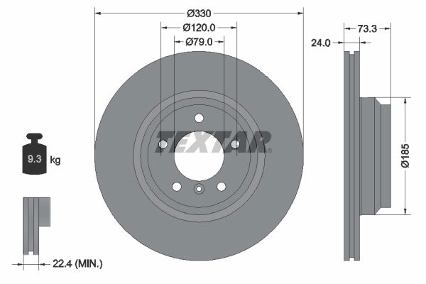 Bremsscheibe Vorderachse Textar 92137805 von Textar