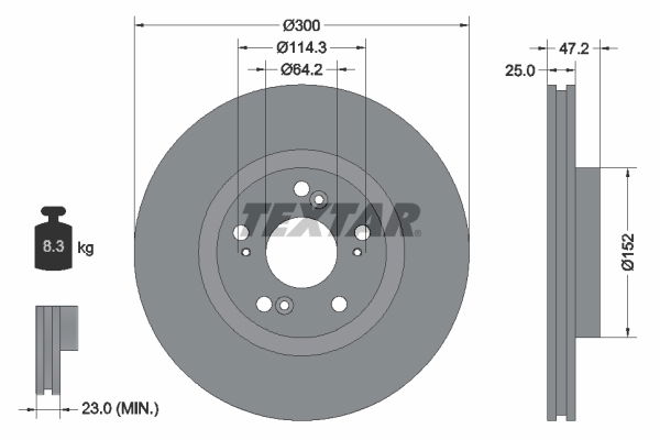 Bremsscheibe Vorderachse Textar 92140903 von Textar